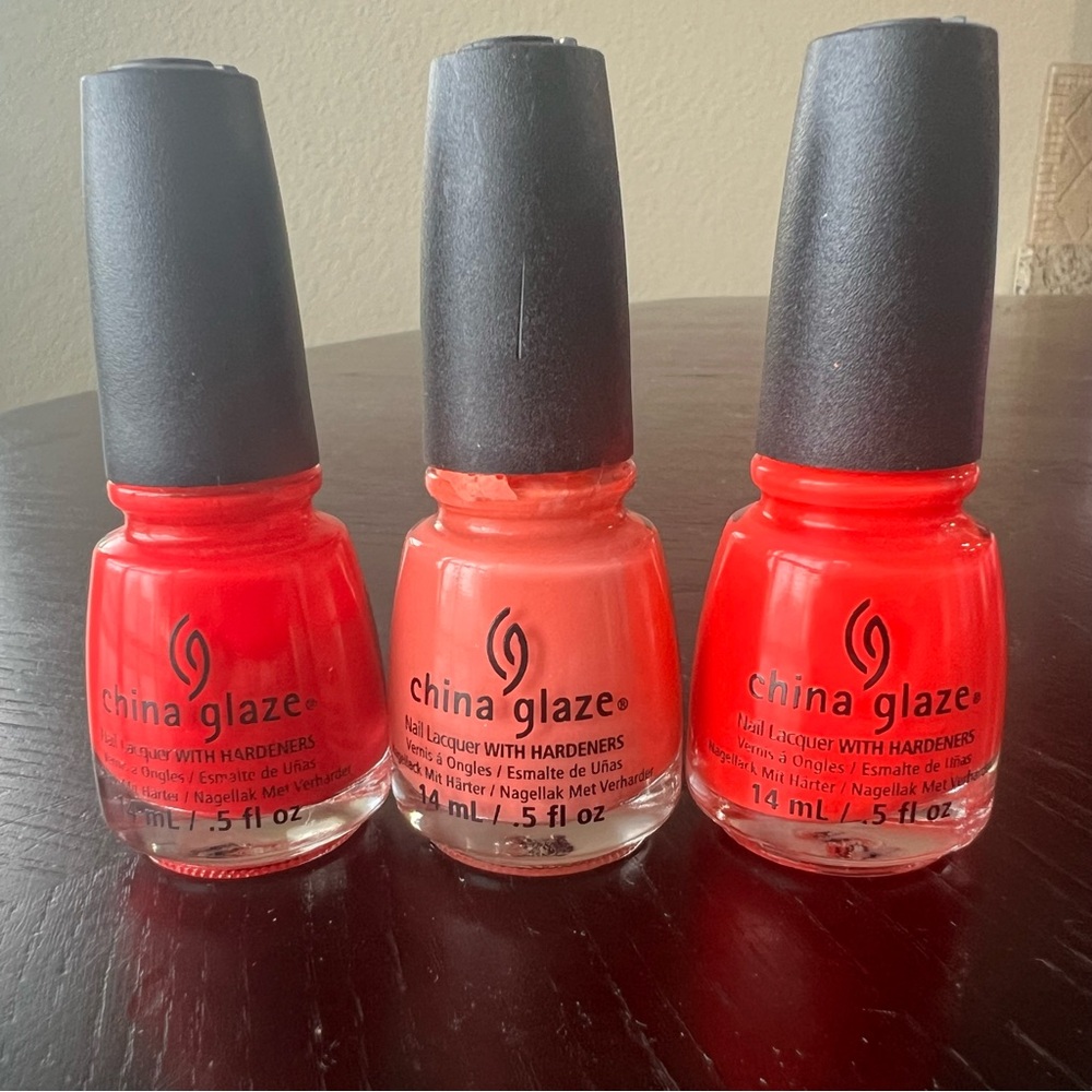 China Glaze Reds and Oranges Nail Polish Trio mostly full